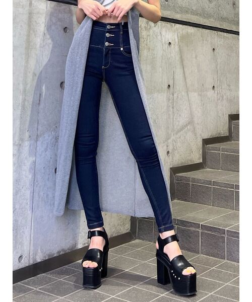 EMODA（エモダ）の「【ELDER】NUDE ハイウエストデニム（デニムパンツ・レディース・ライトブルー/ブラック/インディゴブルー・SMALL/MEDIUM/X-SMALL）」の12枚目の写真