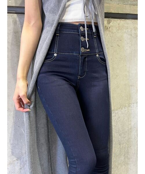 EMODA（エモダ）の「【ELDER】NUDE ハイウエストデニム（デニムパンツ・レディース・ライトブルー/ブラック/インディゴブルー・SMALL/MEDIUM/X-SMALL）」の9枚目の写真
