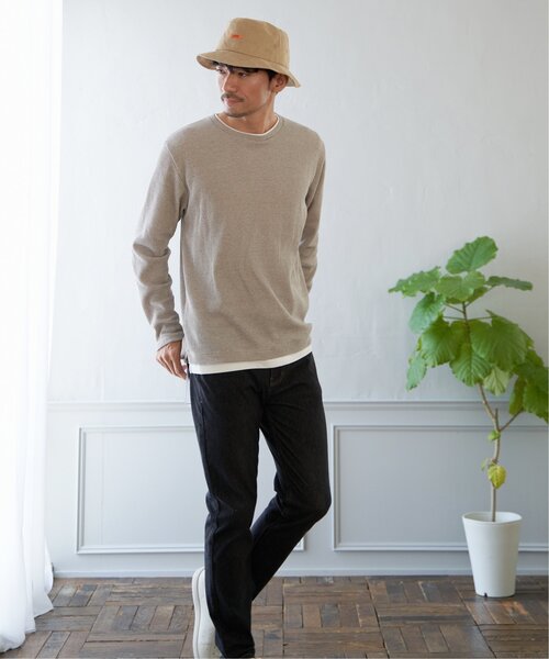 ikka(イッカ)の「メランジワッフルフェイクロンT(Tシャツ/カットソー・メンズ・ブルー/ワイン/ブラック/ベージュ・S/M/L/XL)」の20枚目の写真