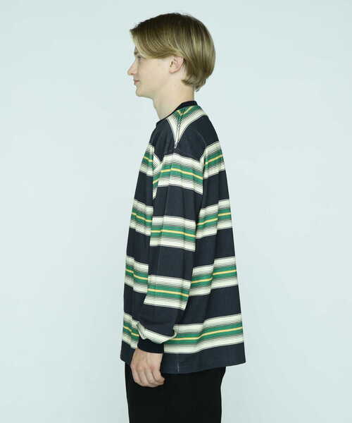 MANASTASH（マナスタッシュ）の「MANASTASH/マナスタッシュ/90'S MULTI STRIPE TEE/マルチストライプTシャツ（Tシャツ/カットソー・メンズ・レッド/ネイビー/ナチュラル・M/XL/L/2XL）」の22枚目の写真