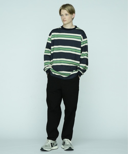 MANASTASH（マナスタッシュ）の「MANASTASH/マナスタッシュ/90'S MULTI STRIPE TEE/マルチストライプTシャツ（Tシャツ/カットソー・メンズ・レッド/ネイビー/ナチュラル・M/XL/L/2XL）」の4枚目の写真