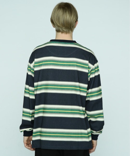 MANASTASH（マナスタッシュ）の「MANASTASH/マナスタッシュ/90'S MULTI STRIPE TEE/マルチストライプTシャツ（Tシャツ/カットソー・メンズ・レッド/ネイビー/ナチュラル・M/XL/L/2XL）」の6枚目の写真