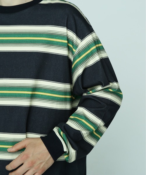 MANASTASH（マナスタッシュ）の「MANASTASH/マナスタッシュ/90'S MULTI STRIPE TEE/マルチストライプTシャツ（Tシャツ/カットソー・メンズ・レッド/ネイビー/ナチュラル・M/XL/L/2XL）」の8枚目の写真