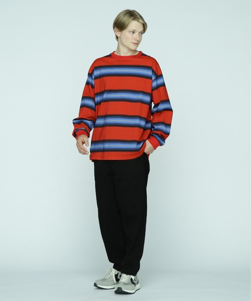 MANASTASH（マナスタッシュ）の「MANASTASH/マナスタッシュ/90'S MULTI STRIPE TEE/マルチストライプTシャツ（Tシャツ/カットソー・メンズ・レッド/ネイビー/ナチュラル・M/XL/L/2XL）」の12枚目の写真