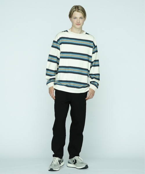 MANASTASH（マナスタッシュ）の「MANASTASH/マナスタッシュ/90'S MULTI STRIPE TEE/マルチストライプTシャツ（Tシャツ/カットソー・メンズ・レッド/ネイビー/ナチュラル・M/XL/L/2XL）」の15枚目の写真
