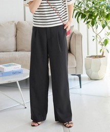 ハイウエストストレートワイドタックパンツ