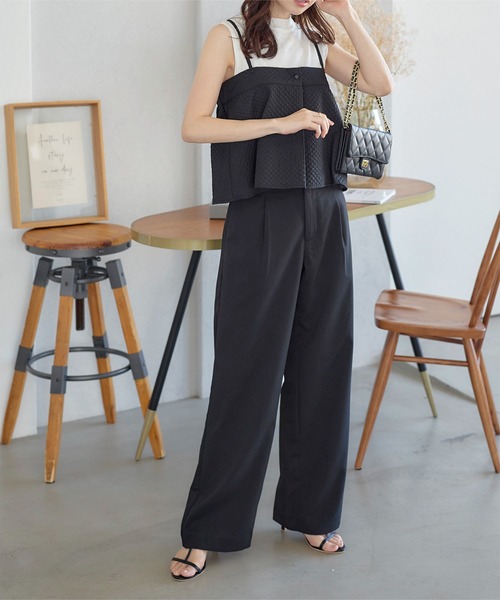 KOBE LETTUCE(コウベレタス)の「ハイウエストストレートワイドタックパンツ(その他パンツ・レディース・グレー/ブラック/ブラウン系/カーキ・M/S)」の8枚目の写真