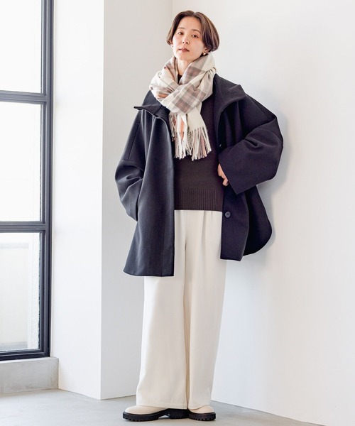 LEPSIM(レプシィム)の「洗えるチェックストール23AW 967394(ストール/ショール・レディース・ブルー/アイボリー/ネイビー/イエロー/ベージュ・ONE SIZE)」の6枚目の写真