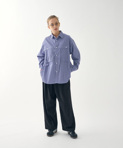 WETTEMPT(ウィテンプト)の「STRIPE・CHECK DOUBLE POCKET SHIRT / ストライプ・チェックダブルポケットシャツ(シャツ/ブラウス・メンズ・テラコッタ/ブルー・LARGE/SMALL/MEDIUM)」の7枚目の写真