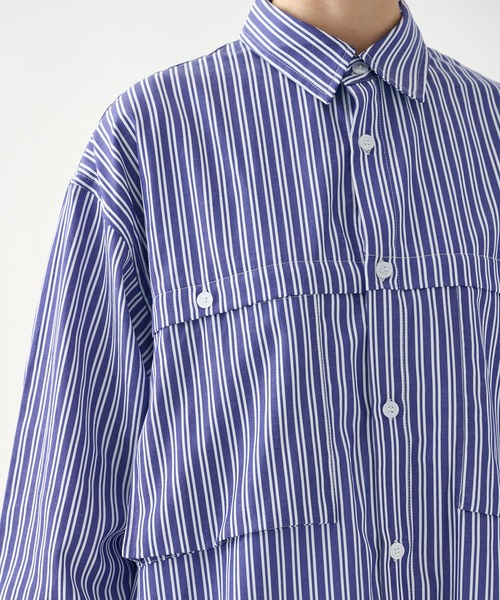WETTEMPT(ウィテンプト)の「STRIPE・CHECK DOUBLE POCKET SHIRT / ストライプ・チェックダブルポケットシャツ(シャツ/ブラウス・メンズ・テラコッタ/ブルー・LARGE/SMALL/MEDIUM)」の15枚目の写真