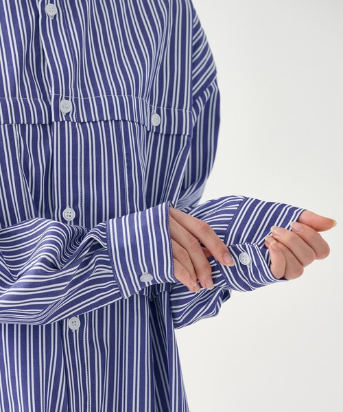 WETTEMPT(ウィテンプト)の「STRIPE・CHECK DOUBLE POCKET SHIRT / ストライプ・チェックダブルポケットシャツ(シャツ/ブラウス・メンズ・テラコッタ/ブルー・LARGE/SMALL/MEDIUM)」の16枚目の写真