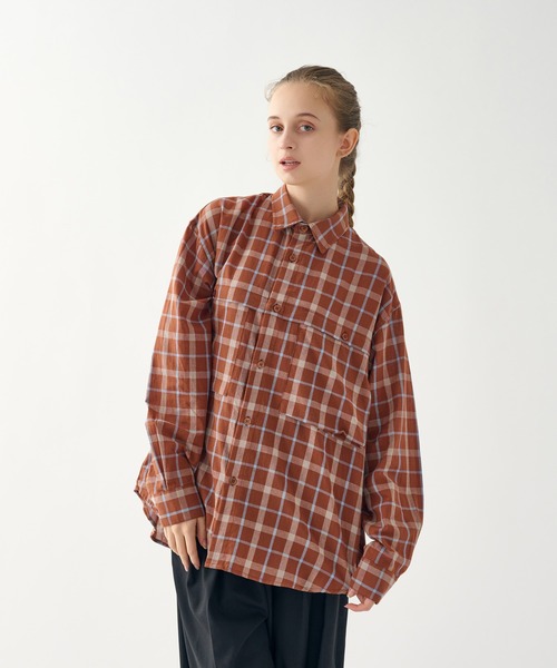WETTEMPT(ウィテンプト)の「STRIPE・CHECK DOUBLE POCKET SHIRT / ストライプ・チェックダブルポケットシャツ(シャツ/ブラウス・メンズ・テラコッタ/ブルー・LARGE/SMALL/MEDIUM)」の20枚目の写真