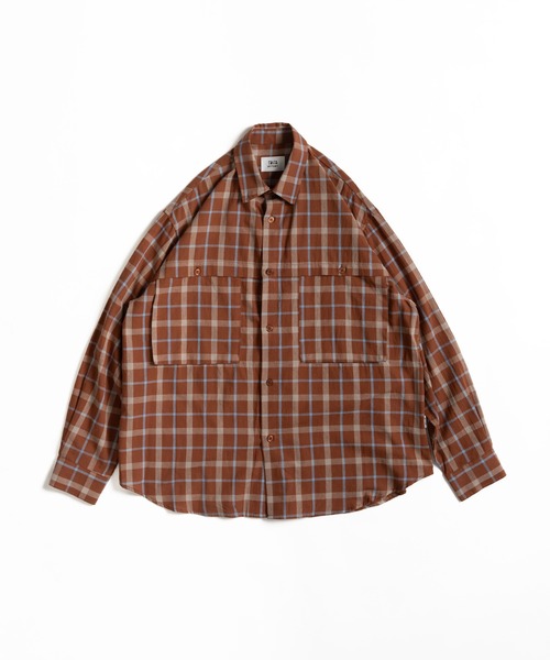 WETTEMPT(ウィテンプト)の「STRIPE・CHECK DOUBLE POCKET SHIRT / ストライプ・チェックダブルポケットシャツ(シャツ/ブラウス・メンズ・テラコッタ/ブルー・LARGE/SMALL/MEDIUM)」の18枚目の写真