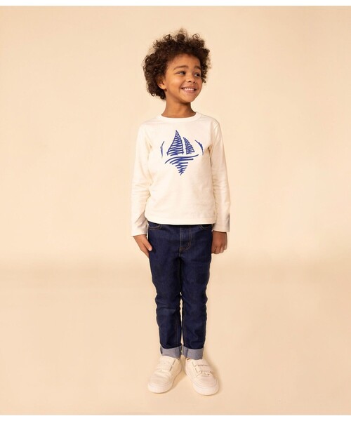 PETIT BATEAU（プチバトー）の「プリント長袖Ｔシャツ（Tシャツ/カットソー・キッズ・ブルー系その他/ホワイト×ブルー/ライトブルー/ライトグレー/ダークネイビー・10YEAR/12YEAR/6YEAR/8YEAR）」の9枚目の写真