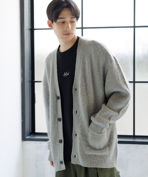 LAKOLE（ラコレ）の「モヘアライクシャギーカーデ / 903958（Tシャツ/カットソー・メンズ・オレンジ/ライトグリーン/ブルー/サックスブルー/イエロー/チャコール/ライトグレー・MEDIUM/X-LARGE/LARGE）」の2枚目の写真