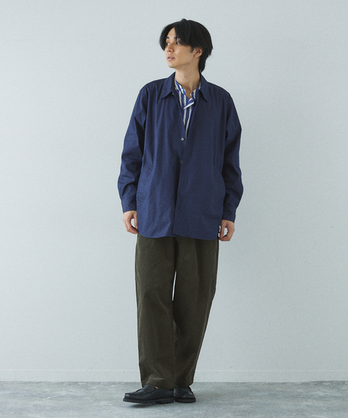 417 EDIFICE（フォーワンセブンエディフィス）の「ステン C.P.O シャツブルゾン（シャツ/ブラウス・メンズ・ベージュ/ネイビー/グリーン・3/1/2）」の5枚目の写真