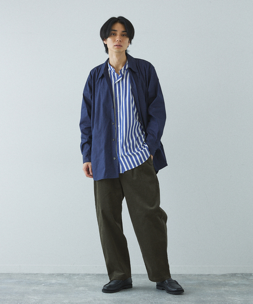 417 EDIFICE（フォーワンセブンエディフィス）の「ステン C.P.O シャツブルゾン（シャツ/ブラウス・メンズ・ベージュ/ネイビー/グリーン・3/1/2）」の7枚目の写真