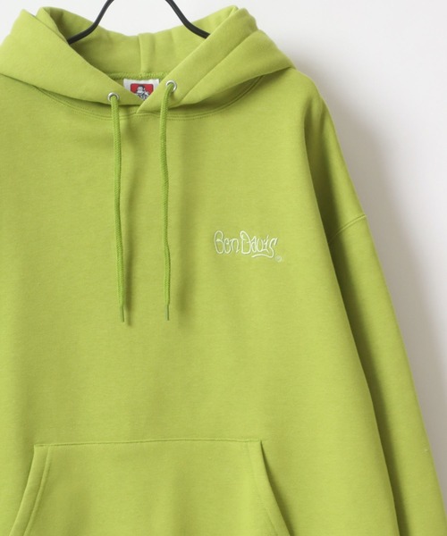 BEN DAVIS（ベンデイビス）の「BEN DAVIS/ベンデイビス HEAVY SWEAT HOODIE/オーバーサイズ 裏起毛 ロゴ ワンポイント刺繍 スウェット パーカー（パーカー・メンズ・ブラック/ブラウン/ブルー/イエロー/ライム/ターコイズブルー/オートミール/オレンジ/ダークグリーン/オフホワイト・M/XL/L）」の7枚目の写真