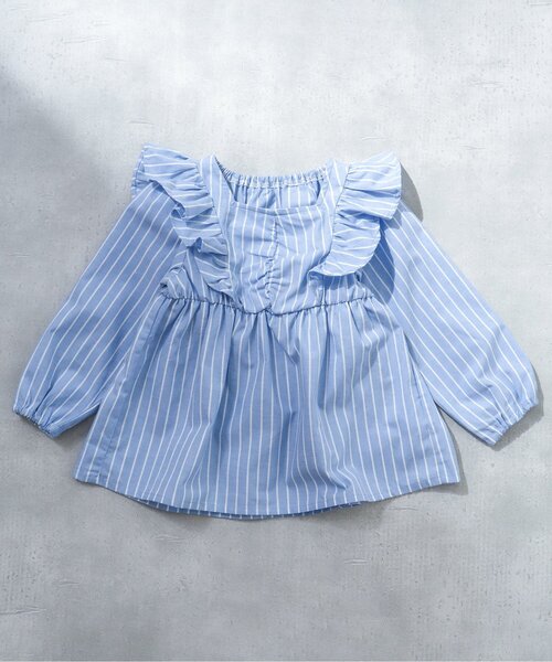 apres les cours（アプレレクール）の「【WEB限定】総柄フリルチュニック（チュニック・キッズ・アイボリー/レッド/ストライプ/サックスブルー・130/80/110/90/100/140/120）」の4枚目の写真