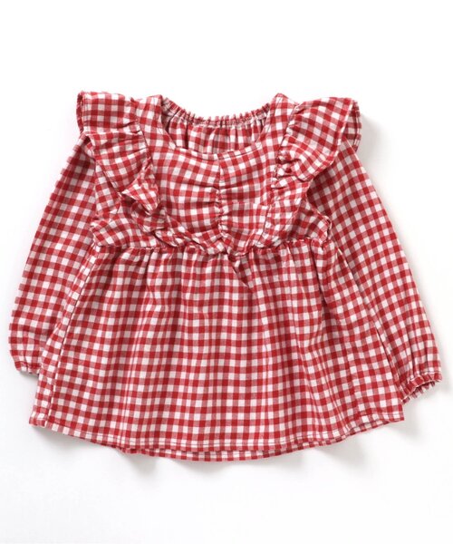 apres les cours（アプレレクール）の「【WEB限定】総柄フリルチュニック（チュニック・キッズ・アイボリー/レッド/ストライプ/サックスブルー・130/80/110/90/100/140/120）」の15枚目の写真