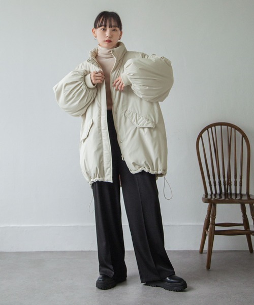 Chillfar（チルファー）の「袖取り外しスタンドカラーモンスターコート（ダウンジャケット/コート・レディース・ブラック/カーキ/アイボリー・FREE）」の16枚目の写真