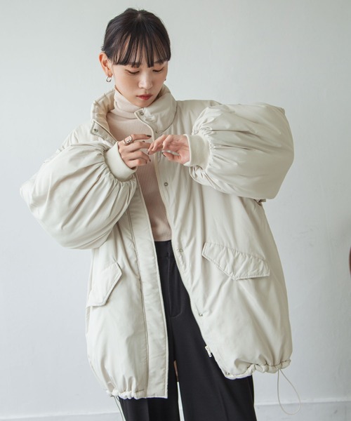 Chillfar（チルファー）の「袖取り外しスタンドカラーモンスターコート（ダウンジャケット/コート・レディース・ブラック/カーキ/アイボリー・FREE）」の6枚目の写真