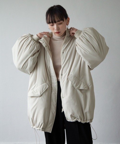 Chillfar（チルファー）の「袖取り外しスタンドカラーモンスターコート（ダウンジャケット/コート・レディース・ブラック/カーキ/アイボリー・FREE）」の7枚目の写真