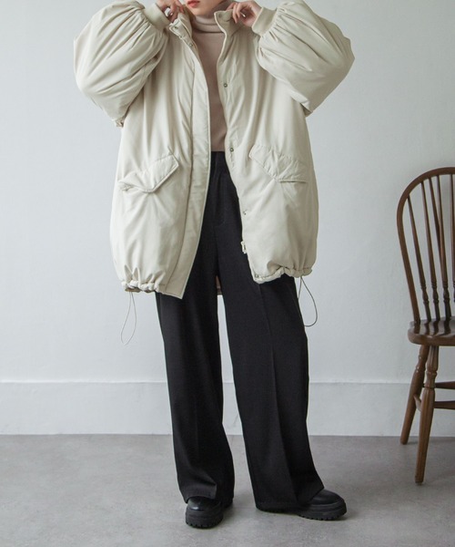 Chillfar（チルファー）の「袖取り外しスタンドカラーモンスターコート（ダウンジャケット/コート・レディース・ブラック/カーキ/アイボリー・FREE）」の8枚目の写真