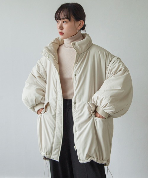 Chillfar（チルファー）の「袖取り外しスタンドカラーモンスターコート（ダウンジャケット/コート・レディース・ブラック/カーキ/アイボリー・FREE）」の10枚目の写真