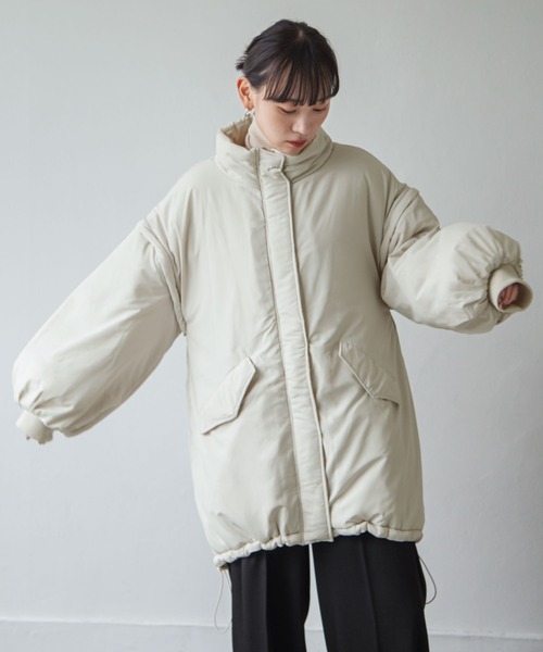 Chillfar（チルファー）の「袖取り外しスタンドカラーモンスターコート（ダウンジャケット/コート・レディース・ブラック/カーキ/アイボリー・FREE）」の14枚目の写真