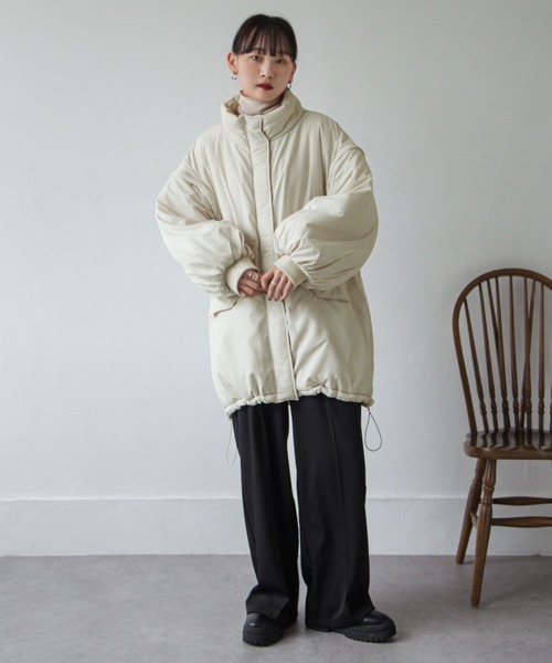 Chillfar（チルファー）の「袖取り外しスタンドカラーモンスターコート（ダウンジャケット/コート・レディース・ブラック/カーキ/アイボリー・FREE）」の15枚目の写真