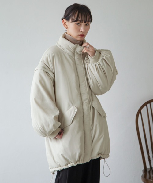Chillfar（チルファー）の「袖取り外しスタンドカラーモンスターコート（ダウンジャケット/コート・レディース・ブラック/カーキ/アイボリー・FREE）」の18枚目の写真