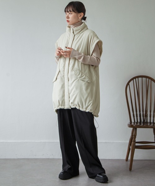 Chillfar（チルファー）の「袖取り外しスタンドカラーモンスターコート（ダウンジャケット/コート・レディース・ブラック/カーキ/アイボリー・FREE）」の21枚目の写真