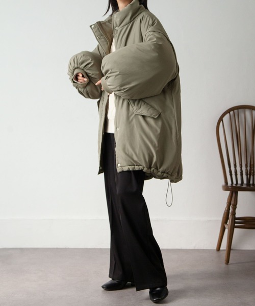Chillfar（チルファー）の「袖取り外しスタンドカラーモンスターコート（ダウンジャケット/コート・レディース・ブラック/カーキ/アイボリー・FREE）」の5枚目の写真