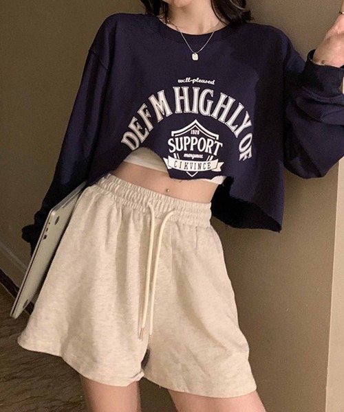 NANEA(ナネア)の「クロップド丈 裾カットオフトップス(Tシャツ/カットソー・レディース・ネイビー/グリーン/オートミール・SMALL/MEDIUM)」の19枚目の写真
