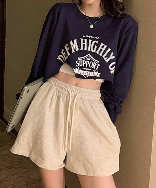 NANEA(ナネア)の「クロップド丈 裾カットオフトップス(Tシャツ/カットソー・レディース・ネイビー/グリーン/オートミール・SMALL/MEDIUM)」の22枚目の写真