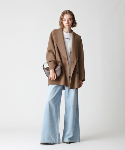 allureville（アルアバイル）の「リバーショールカラーミドル丈コート