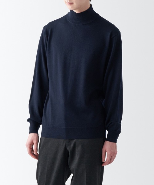 洗えるウールハイゲージハイネックセーター