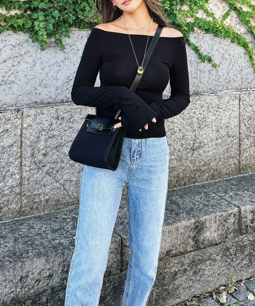 esutoreja（エストレジャ）の「ボートネックトップス（カーディガン/ボレロ・レディース・ホワイト/グレー/ブラック・FREE）」の4枚目の写真