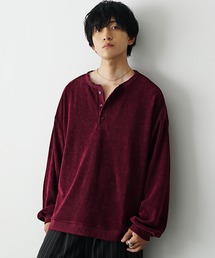MinoriTY | 【MinoriTY】コーデュロイ＆スウェード生地ニットソートレーナー ヘンリーネック クルーネック スウェット メンズ ビッグシルエット オーバーサイズ ルーズフィット 秋服 冬服【MinoriTY】(スウェット)