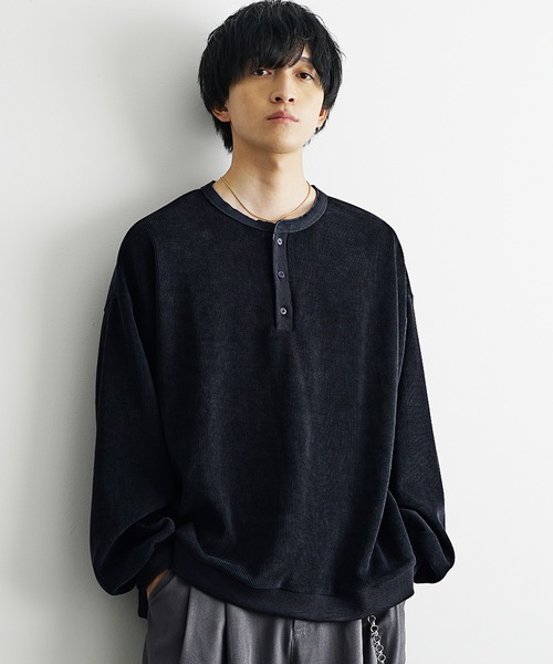 MinoriTY】コーデュロイ＆スウェード生地ニットソートレーナー