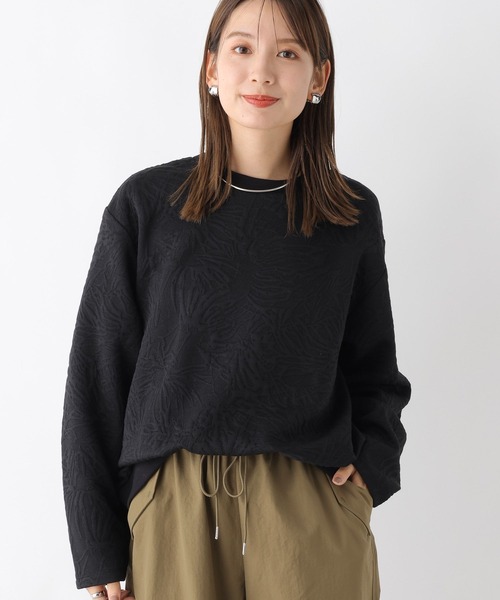 LEPSIM（レプシィム）の「ニュアンス柄ジャガードプルオーバー　974291（Tシャツ/カットソー・レディース・ブラック/ブルー/オフホワイト・FREE）」の2枚目の写真