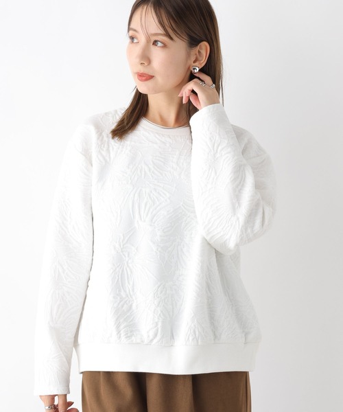 LEPSIM（レプシィム）の「ニュアンス柄ジャガードプルオーバー　974291（Tシャツ/カットソー・レディース・ブラック/ブルー/オフホワイト・FREE）」の6枚目の写真