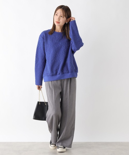 LEPSIM（レプシィム）の「ニュアンス柄ジャガードプルオーバー　974291（Tシャツ/カットソー・レディース・ブラック/ブルー/オフホワイト・FREE）」の12枚目の写真