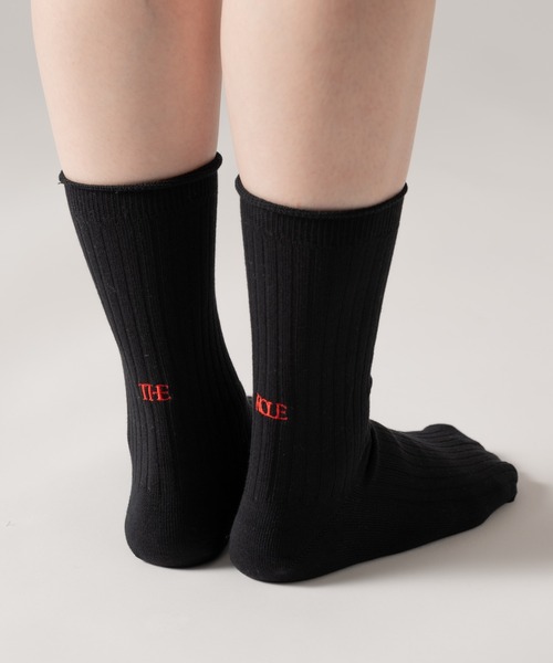 The Role design（ザロールデザイン）の「【 The Role design / ザ・ロールデザイン 】 EMBROIDERY RIB SOCKS MEN / エンブロイダリーリブソックス メンズ（ソックス/靴下・メンズ・ネイビー/ベージュ/ブラック・FREE）」の2枚目の写真