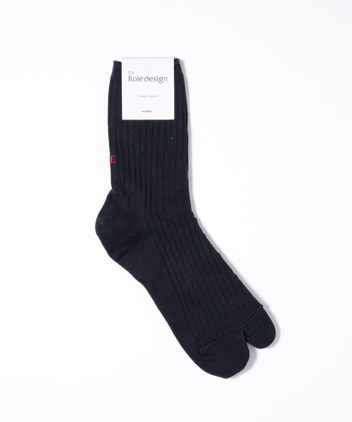 The Role design（ザロールデザイン）の「【 The Role design / ザ・ロールデザイン 】 EMBROIDERY RIB SOCKS MEN / エンブロイダリーリブソックス メンズ（ソックス/靴下・メンズ・ネイビー/ベージュ/ブラック・FREE）」の10枚目の写真
