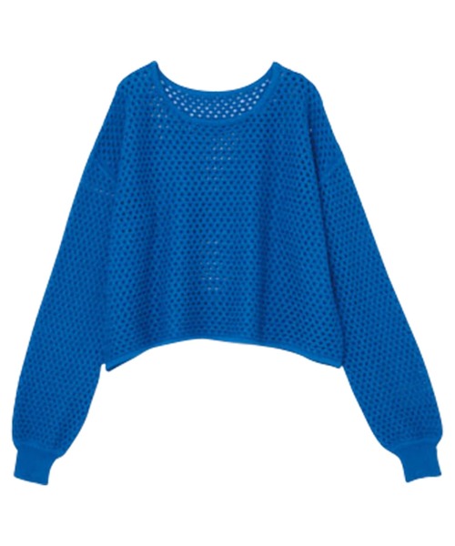 RANAN(ラナン)の「メッシュ透かし編みニット(ニット/セーター・レディース・ブラック/ベージュ/ブルー/オフホワイト・M/LL/L)」の8枚目の写真