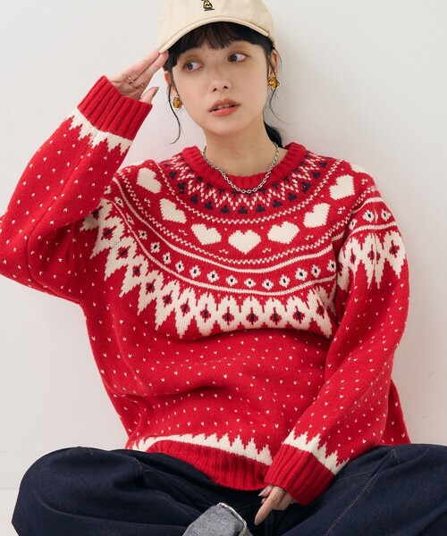 FREAK'S STORE（フリークスストア）の「求心 ハート柄 フェアアイル