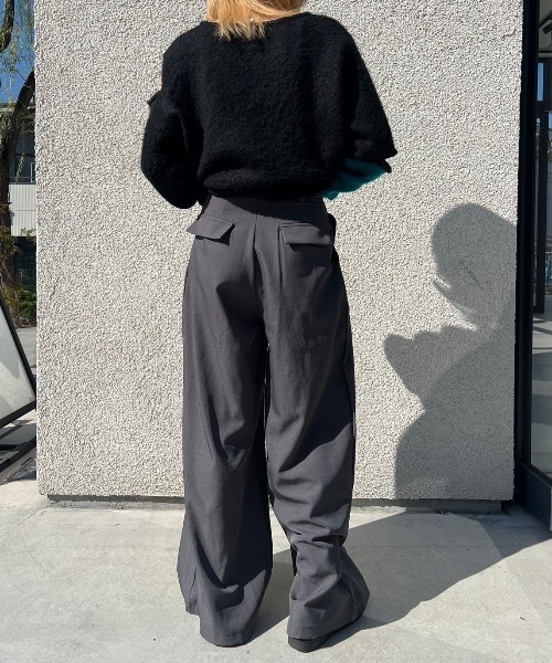 shesame(シーセム)の「ボックスタックワイドスラックス(スラックス・レディース・ブラック/グレー・MEDIUM/LARGE)」の7枚目の写真