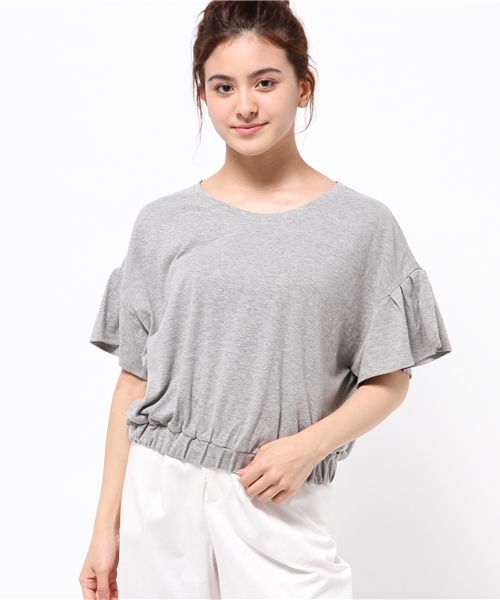 OUTLET(アウトレット)の「【mystic】ボリュームティー(Tシャツ/カットソー・レディース・オフホワイト/グレー/エメラルド/ブラック・FREE)」の4枚目の写真